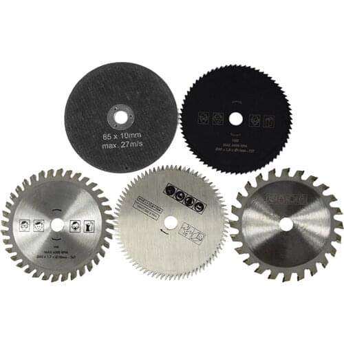 5-Piece Set of Carbide Cutting Blade Small Circular Saw Blade 85mm Woodworking Household DIY Saw Blade