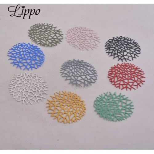 50pcs AB4885 30mm Branch Charms Metal Jewelry Filigree Earrings Findings