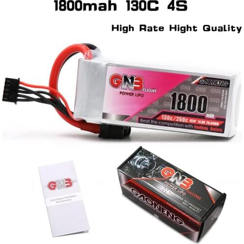 High Rate RC Car 130C Lipo Battery Gaoneng GNB 14.8V 1800mAh 4S Lipo Battery RC Models Multicopter Racing Drone Car Accessiories