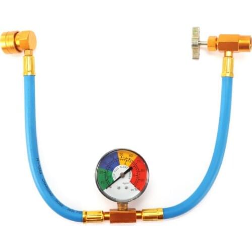 Car Air Conditioning Accessories AC R134A Refrigerant Recharge Measuring Hose With Gauge With Gauge Adapter
