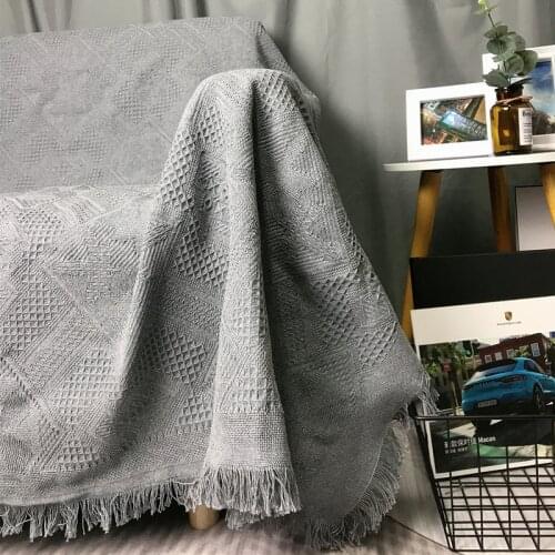 Bohemian Cotton Knitted Thread Sofa Blanket Soft Towel Bed Plaid Vintage Home Decor Tapestry