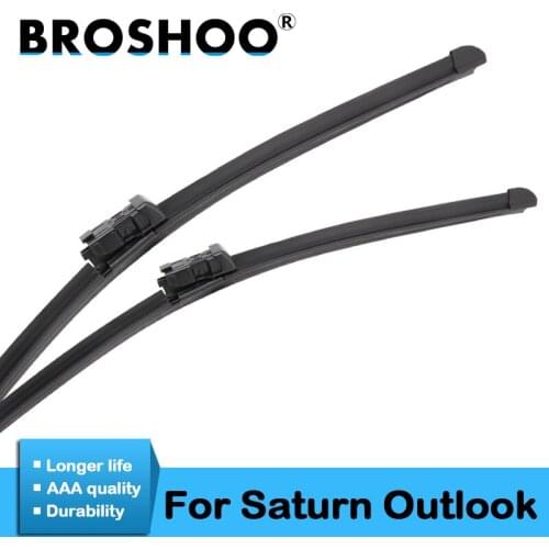BROSHOO Car Windscreen Wiper Blades Soft Rubber For Saturn Outlook 2007 2008 2009 2010 Fit Push Button Arm Auto Accessories
