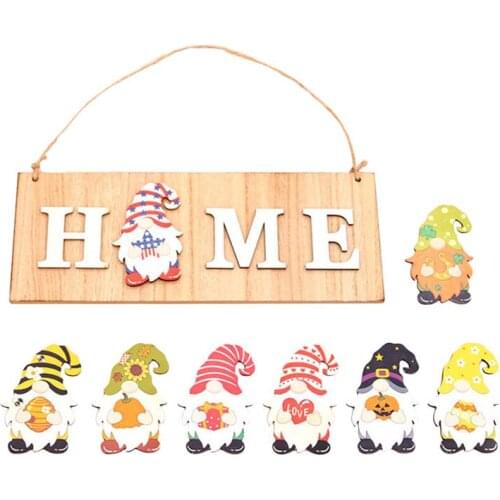 DIY Wooden Front Door Sign Plaque Replaceable Porch Sign Board Decoration For Halloween Christmas Events Party Accessories