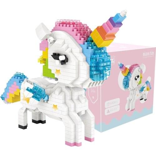 LOZ Unicorn Childrens Building Blocks Animal Tiger Flamingo Cat Beautiful Maiden Deer Baby Suitable For Girls Over 6 Years Old