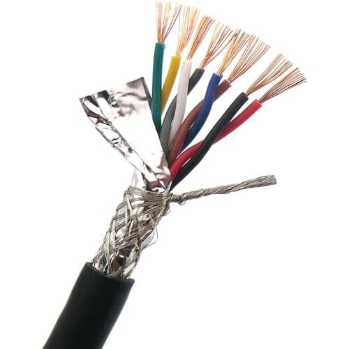 Shielded Wire Twisted Pair Cable 0.75mm² 4,6,8 core with Pure Oxygen Free Copper Double Shield 485 Signal Control Wire 18AWG