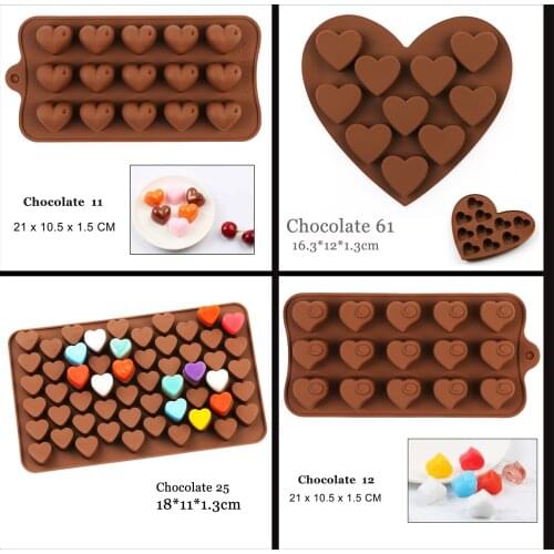 Chocolate Mold Heart Shape 3D Small Silicone Cake Mold Baking Jelly Candy Chocolate Soap Moulds Fondant Cake Decorating DIY