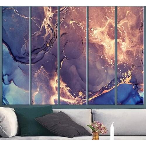 Modern Abstract Multicolored Marble Wall Art Prints Alcohol Ink Pattern Canvas Paintings Pictures Posters for Bedroom Home Decor