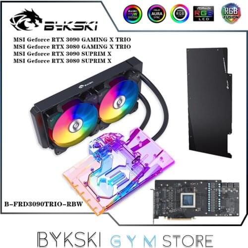 Bykski GPU AIO Cooling Kit RGB For MSI RTX 3080 GAMING X TRIO / RTX3090 SUPERIM X , VGA Liquild Cooler 5V ARGB SYNC