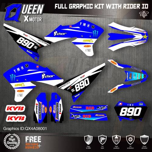 QUEEN X MOTOR Custom Team Graphics Backgrounds Decals 3M Stickers Kit For YAMAHA 2008-2020 WR250R 001