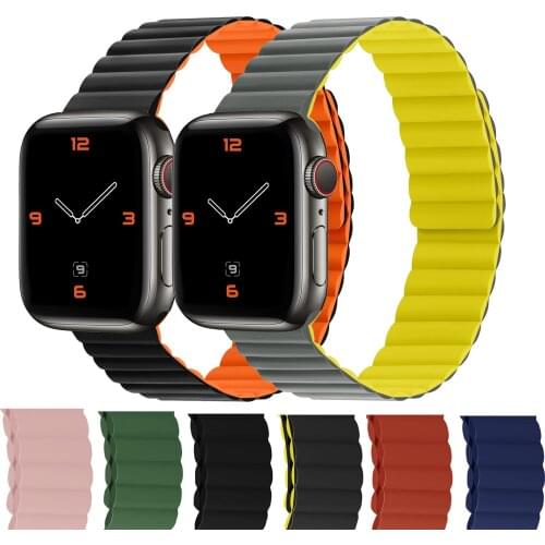 Magnetic Silicone Strap for Apple Watch 6 SE 5 4 42mm 38mm 44mm 40mm Sport Watchband IWatch Series 3 2 Belt Bracelet Wristband