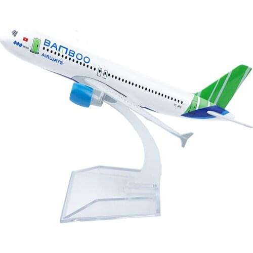 1/400 Scale Alloy Aircraft Airbus a320 Vietnam Bamboo Airways 16cm Plane Model Toys Decoration Children Gift for Collection