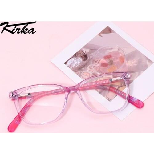 Kirka Girls Cute Design Acetate Children Glasses Frame Square Kids Glasses Myopia Frames Optical Glasses For Children Eyeglass