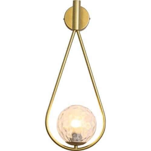 Nordic minimalist wall lamps simple modern corridor aisle wall lamp creative glass ball bedroom bedside lamp wall lamp led moder