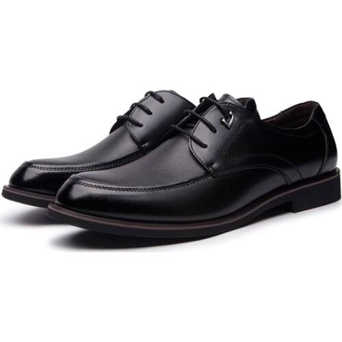 2020 Big Size 49 Genuine Leather Men Dress Shoes Brand Fashion Shoes Male Lace Up Pointed Toe Shoes Casual Wedding Formal Flat