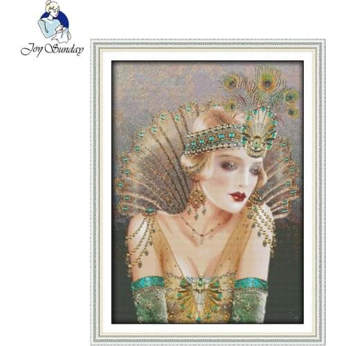 Joy Sunday The Queen of The Peacock Count Chinese Cross Stitch Handmade Cross Stitch Set Cross-stitch Kits Embroidery Needlework