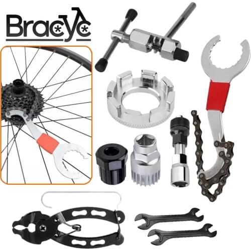 Bicycle Repair Tool Kits Flywheel Removal Chain Breaker Cutter Crank Puller MTB Road Bike Wrench Cassette Bracket Extractor Sets