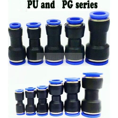 Pneumatic fittings PU PG 10mm 8mm 6mm 4mm air water Hose Tube One Touch Straight push-in Fittings Plastic Quick Connector tube
