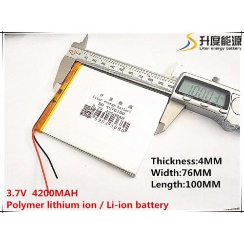 Size 4076100 3.7V 4200mah tablet battery with Protection Board For PDA Tablet PCs Digital Products