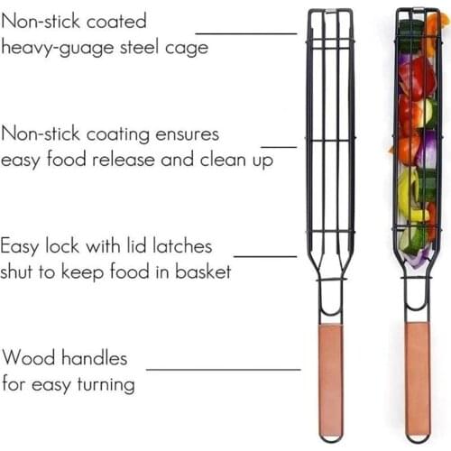 1/2PC BBQ Grill Mesh Stainless Steel Barbecue Meshes Portable Fish Grilling Mesh Barbecue Basket Tools Kitchen Accessories #Y5