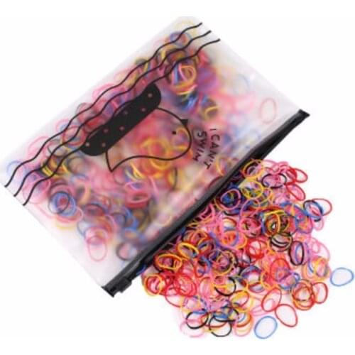 1000PCS Cute Girls Colourful Ring Disposable Elastic Hair Bands Ponytail Holder Rubber Band Scrunchies Kids Hair Accessories Hot