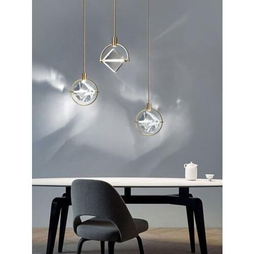 Modern LED Crystal Chandelier Restaurant bar cafe Pendant lamps Bedroom bedside decoration lighting loft Dining Hanging lights