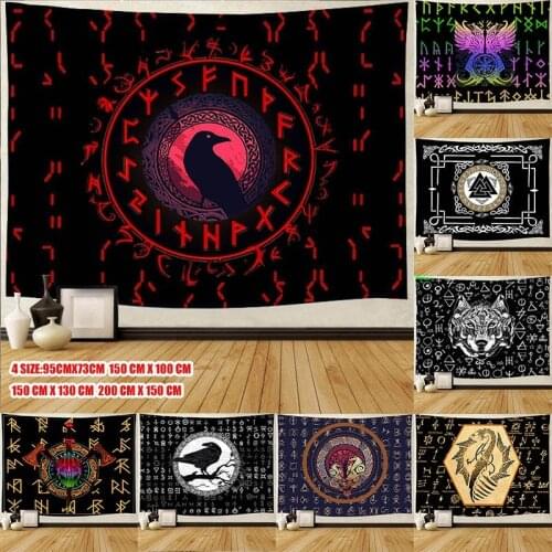 Viking Tattoo Funny Cartoon Blanket Tapestry 3D Printed Tapestrying Home Decor Wall Hanging Boho Decoration Home Decor Tapiz