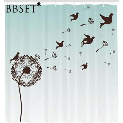 Top Quality Shower Curtain Dandelion Doves Bloom Pattern Waterproof Multi-size Douchegordijn Bathroom Decor with 12 Hooks
