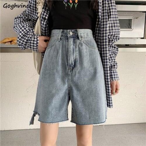 Women Vintage Shorts Baggy Boyfriend Denim Korean Style Females Leisure Comfortable Pockets Fashionable Teenagers Nice-quality