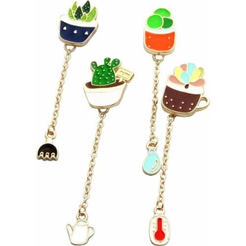 1pc Original fresh natural cactus bonsai drip oil style jewelry accessories clothing accessories enamel brooch pin