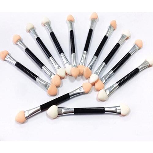 10pcs/lot Latex Sponge Nail Powder Glitter Pigment Brush Stick Double-ended Eyeshadow Brush Makeup Manicure Tool