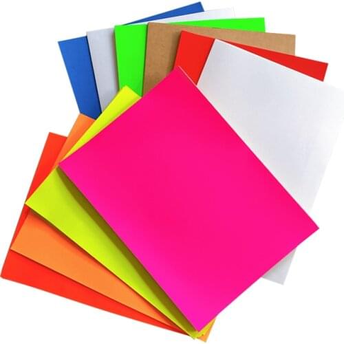 100pcs/lot Lovely Color Adhesive Paper A4 Blank Sticker Paper Label Printing Paper For Inkjet Laser Printer