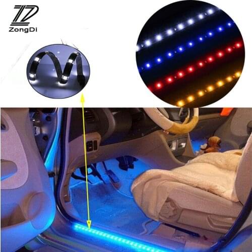 ZD 2Pcs Car LED Light Decoration Light Bar 12V Strip Accessories For Skoda Octavia A5 A7 Fabia Yeti BMW E60 F30 X5 E53 Inifiniti
