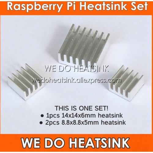 5 Sets (15pcs total) DIY Silver Aluminum Heatsink Cooler Kits For Raspberry Pi