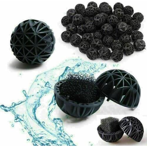 50PCS Aquarium Bio Balls Filter Pool Filter Balls Fish Tank Pond Water Filter Bioballs Aquarium Accessories 26mm