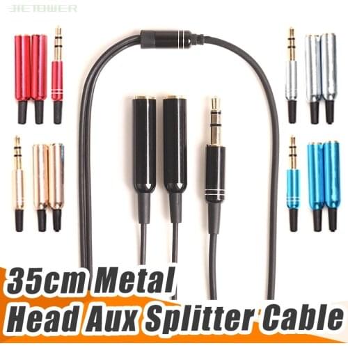 Earphone Adapter 1 Male for 2 Female Y Dual Audio Splitter Cable Adapter Convenient Audio Line 1 to 2 AUX Cable 3.5 mm 100pcs