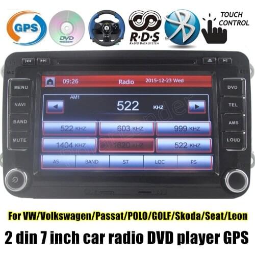 2 Din 7 inch Car DVD player GPS 3G WIFI RDS Video Mutimedia Stereo audio For VW/Volkswagen/Passat/POLO/GOLF/Skoda/Seat/Leon