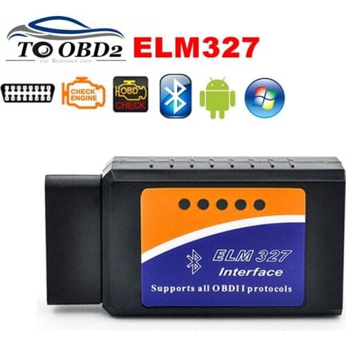 OBD2 Car Tool Black ELM327 V2.1 Bluetooth Works Android/Windows Supports OBD2 Protocols CAN-BUS Scanner ELM 327 Auto Code Reader