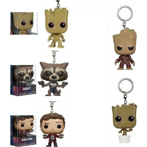 Keychain Official Guardians of the Galaxy Rocket Action Figure Collectible Model Toy Christmas Gift