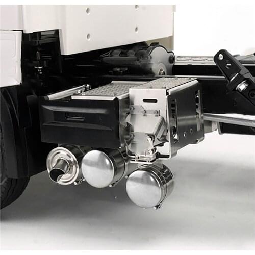 Gas Tank Battery Case Exhaust Tank for 1/14 Tamiya Volvo FH16 RC Truck Tractor Accessories toy