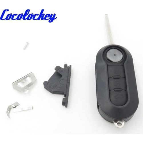 Cocolockey Remote Shell Key For FIAT 500 Panda Punto Bravo Car Alarm Keyless Entry Fob Auto Replacement Parts in Black NO LOGO