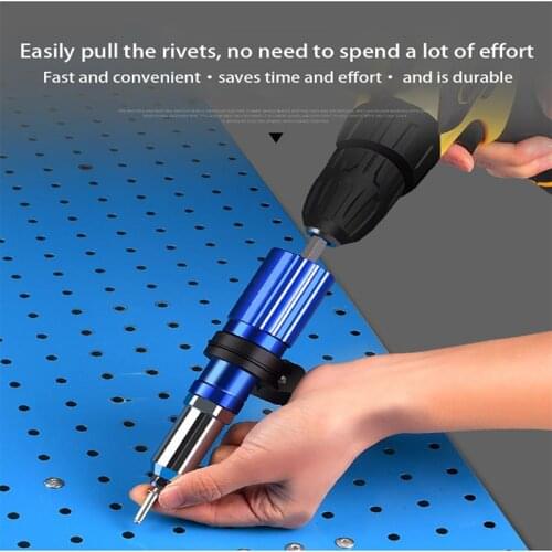New Upgrade Electric Rivet Gun 2.4mm-4.8mm Rivet Nut Gun Drill Adapter Cordless Riveting Tool Insert Nut Pull Rivet Tool Set