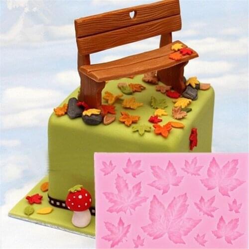 Kitchen leaf mold decoration Chocolate Sugar Craft Silicone Fondant Mold Cake Decor Shaping Maple Leaves Mould