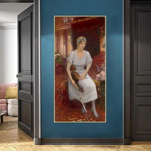 Ilya Efimovich Repin《Cecilia Hansen》Canvas Oil Painting Aesthetic Poster Picture Wall Hanging Decor Home Living Room Decoration