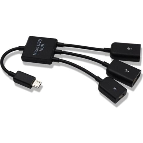 Data Cable Charge Type-C/Micro Cable 3 in 1 USB C OTG Host Cable Hub Cord Adapter Connector Splitter