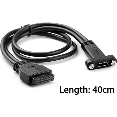 Xiwai 40cm USB 3.1 Type C USB-C Female to USB 3.0 Motherboard 19Pin Header Cable Single Port USA