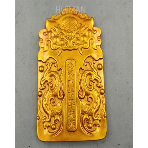 Collection China Brass Antique Imitation Command The Bronze Medal Sculpture Metal Crafts Home Decoration#9