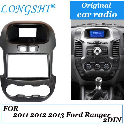 2 Din Car Kit / Car Fascia Panel / Audio Panel Frame / Car Dash Frame Kit For Ford Ranger 2011 2012 2013 Retail / Pcs Double