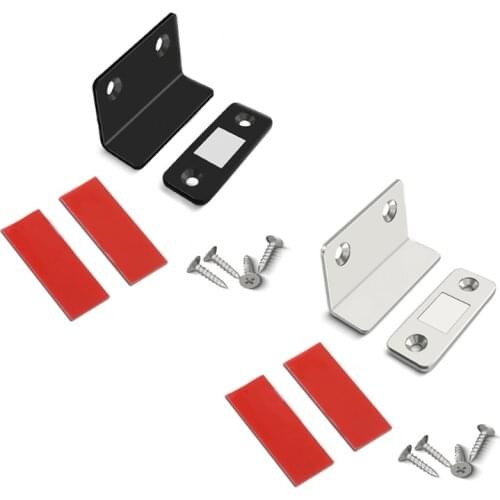 N58C L-shaped Invisible Magnet Cabinet Catch Magnetic Latch Punch/ Free Punch Easy Installation Keep Cupboard Wardrobe Closed