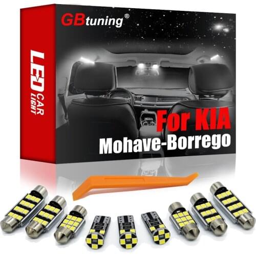 GBtuning Canbus LED For KIA Mohave 14PCS For Borrego 2008 to 2014 2015 Vehicle Bulb Ceiling Map Interior Light Kit Accessories