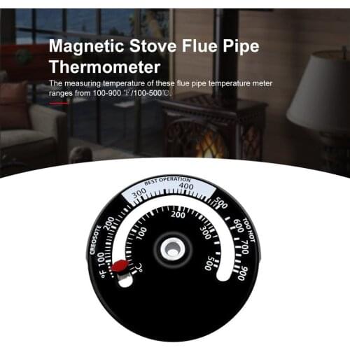 Hot New Magnetic Stove Flue Pipe Thermometer Stove Burn Indicator Heater Temperature Gauge Woodburner Stove Pipe Fan Thermometer